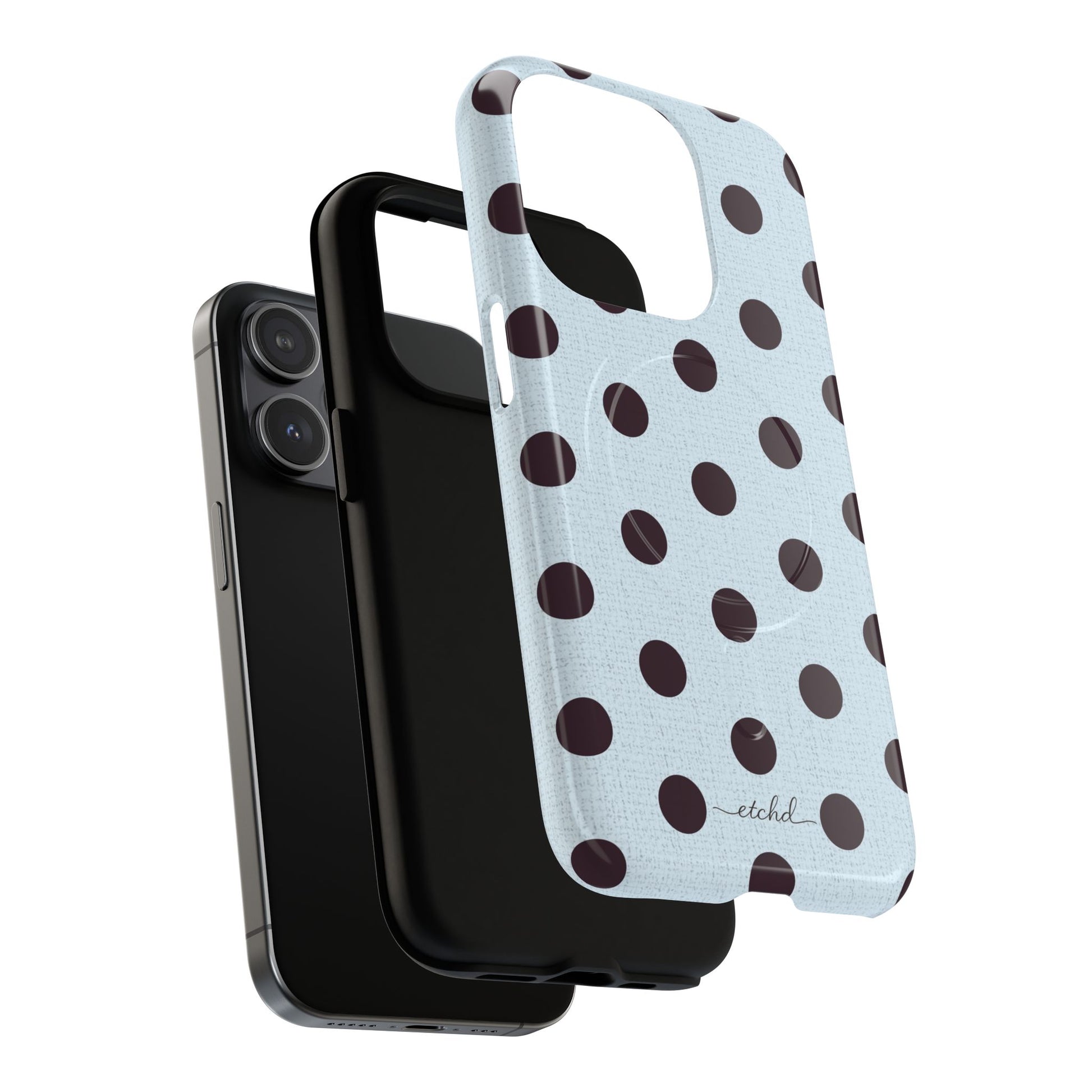Plum And Blue Polka Dot Magnetic Phone Case by etchd, view 17