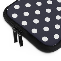 White And Navy Polka Dot Laptop Sleeve by etchd, view 12