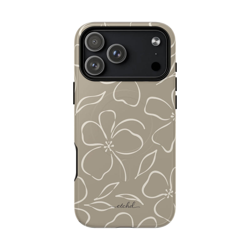 Neutral Floral Magnetic Phone Case by etchd, view 31