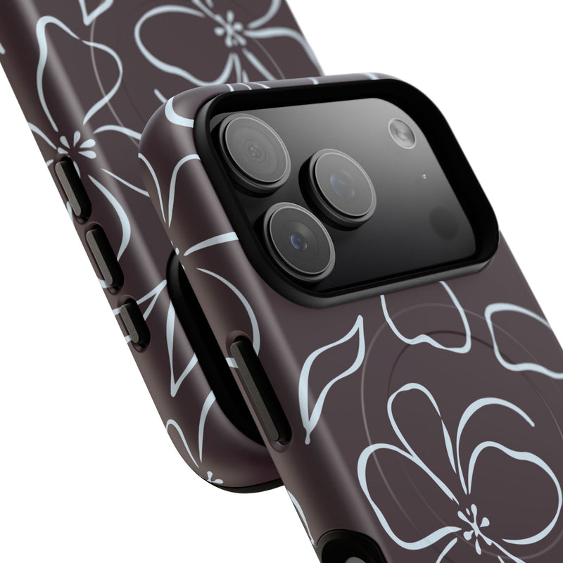 Plum & Blue Floral Magnetic Phone Case by etchd, view 100