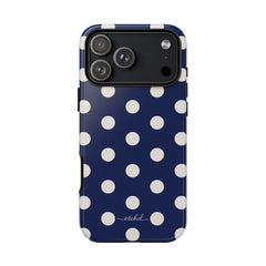 Cream & Navy Polka Dot Phone Case by etchd, view 59