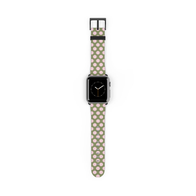 Pink And Green Polka Dot Smartwatch Strap-zoom-