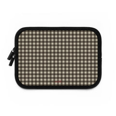 Cream & Brown Gingham Custodia per laptop di etchd, vista 2
