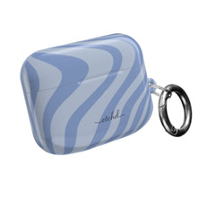 Blue Curved Lines AirPod Case by etchd, view 8