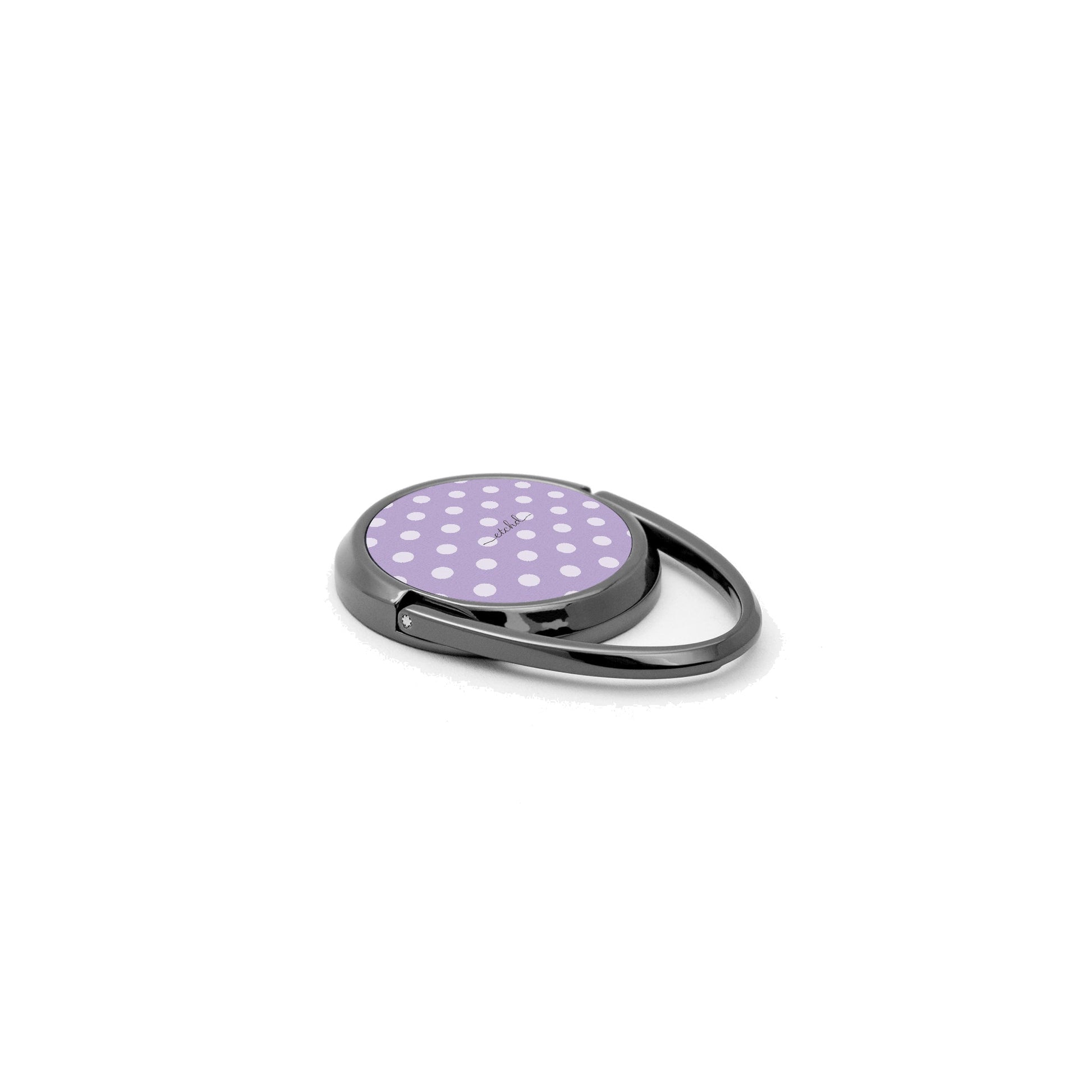 Cream & Lilac Polka Dot Phone Ring Holder by etchd, view 2