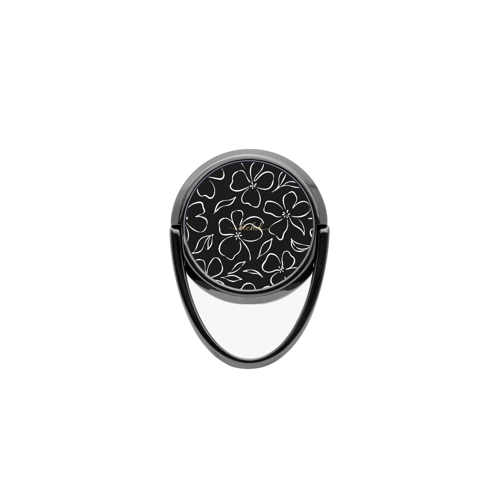 Black & White Floral Phone Ring Holder by etchd, view 4
