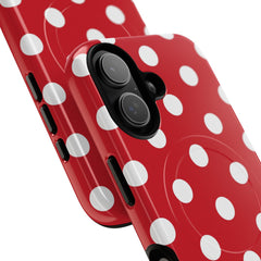 Classic Red Polka Dot Magnetic Phone Case by etchd, view 87