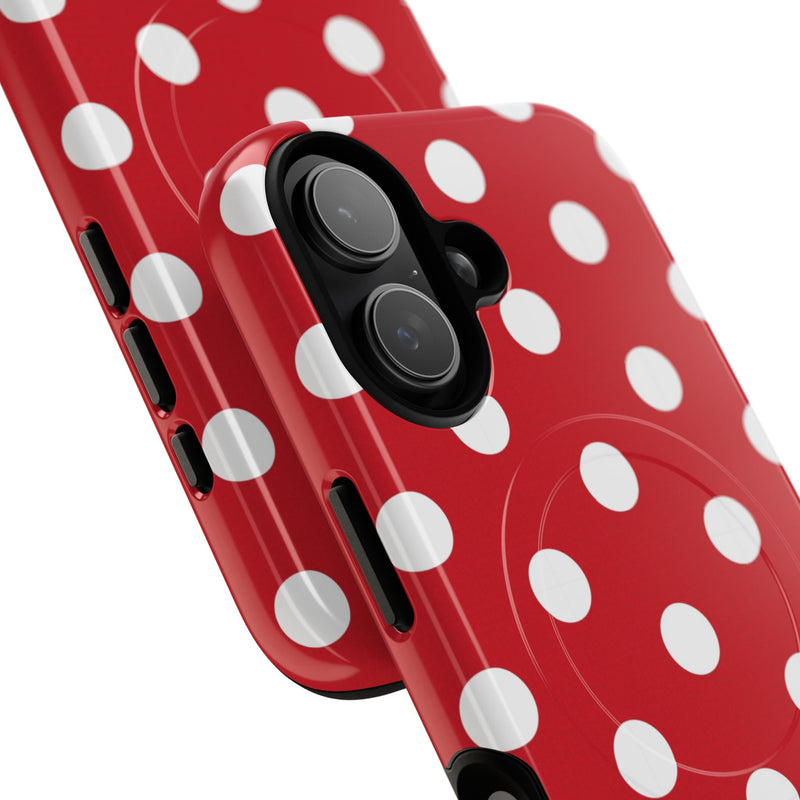 Classic Red Polka Dot Magnetic Phone Case by etchd, view 87