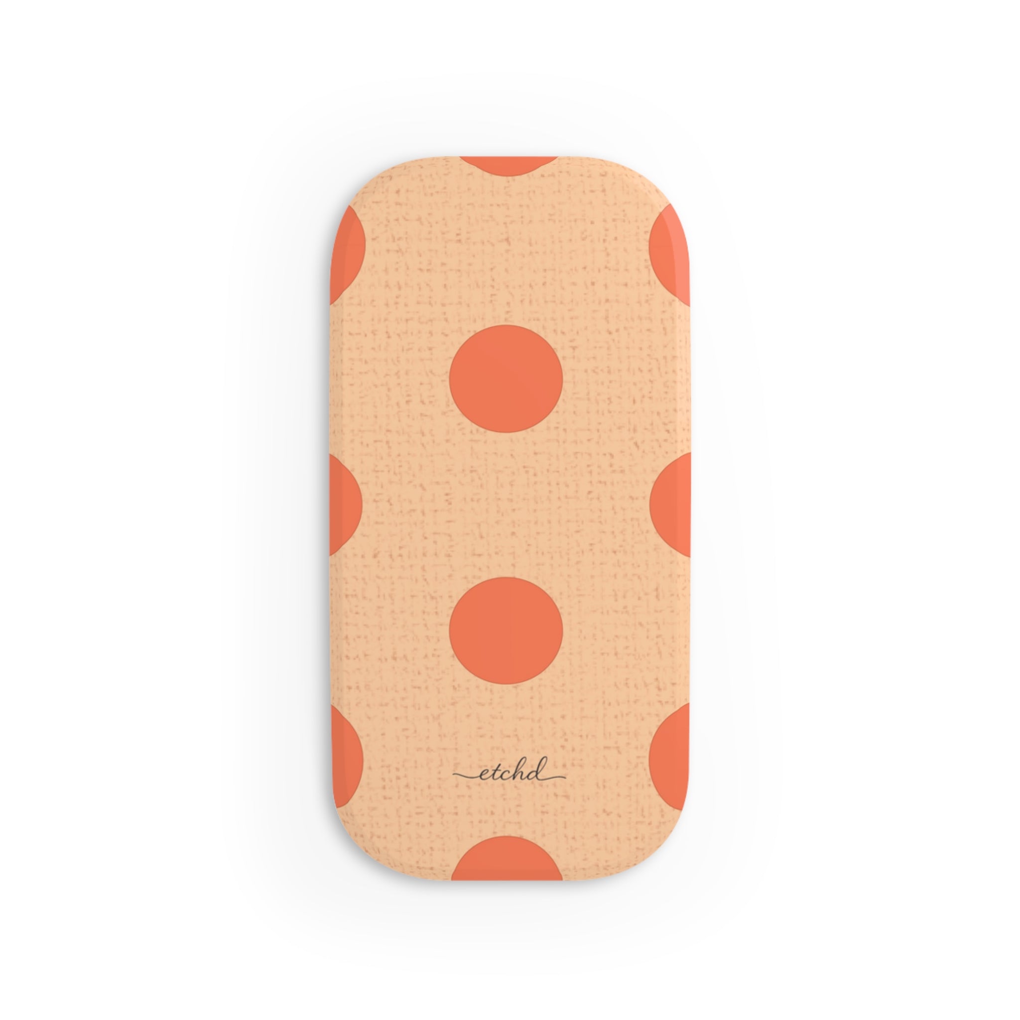 Coral & Peach Polka Dot Click-On Phone Grip by etchd, view 2