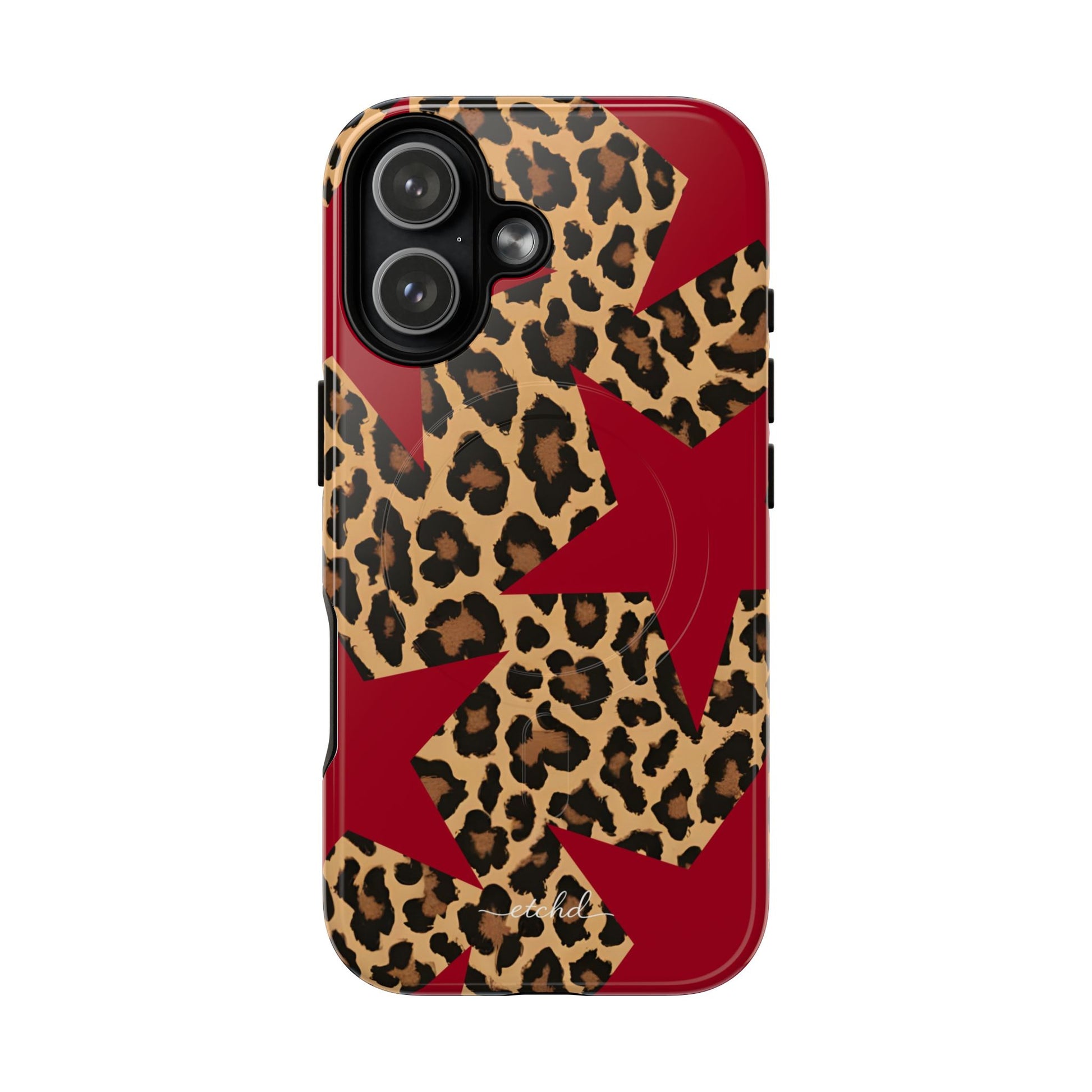 Leopard & Red Stars Magnetic Phone Case by etchd, view 25