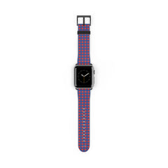 Cobalt & Poppy Gingham Smartwatch Strap by etchd