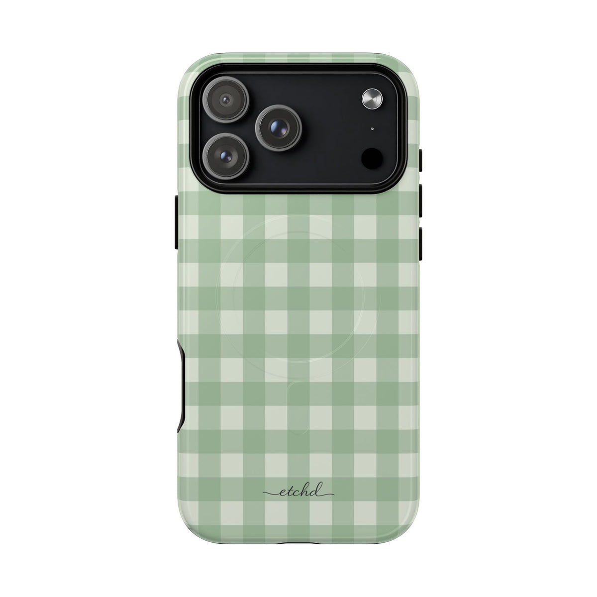 Sage & Cream Gingham Magnetic Phone Case by etchd, view 31