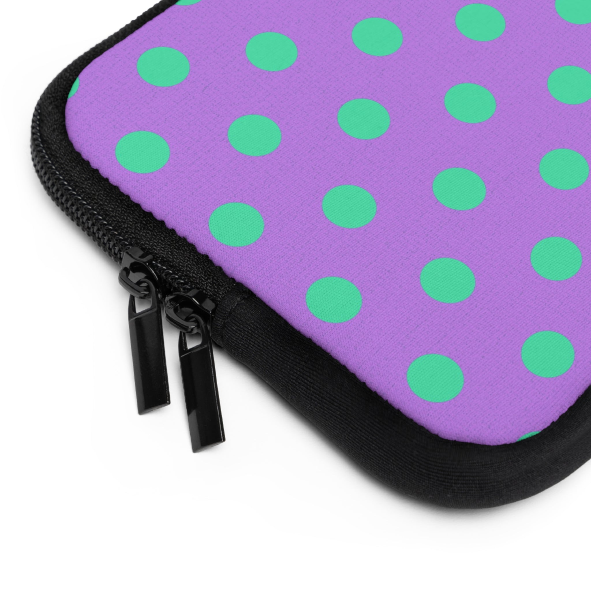 Hypermint And Lilac Polka Dot Laptop Sleeve by etchd, view 12