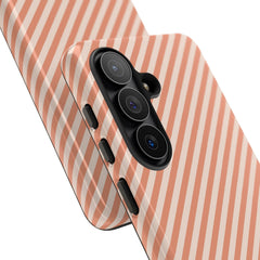 Coral & Cream Striped Diagonal Phone Case by etchd, view 209