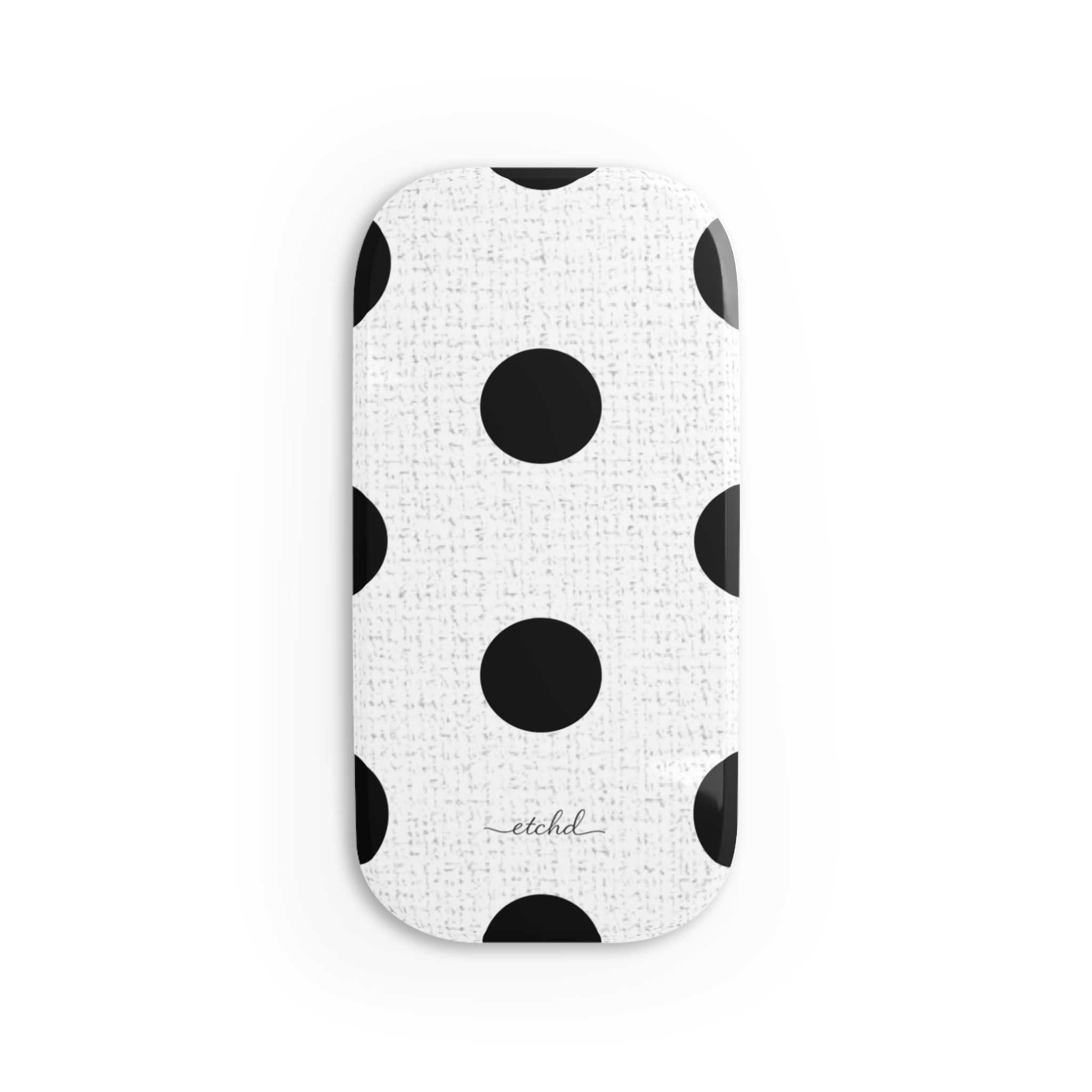 Black & White Polka Dot Click-On Phone Grip by etchd