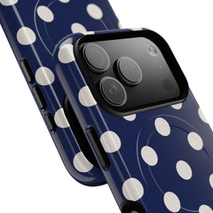 Cream & Navy Polka Dot Magnetic Phone Case by etchd, view 99