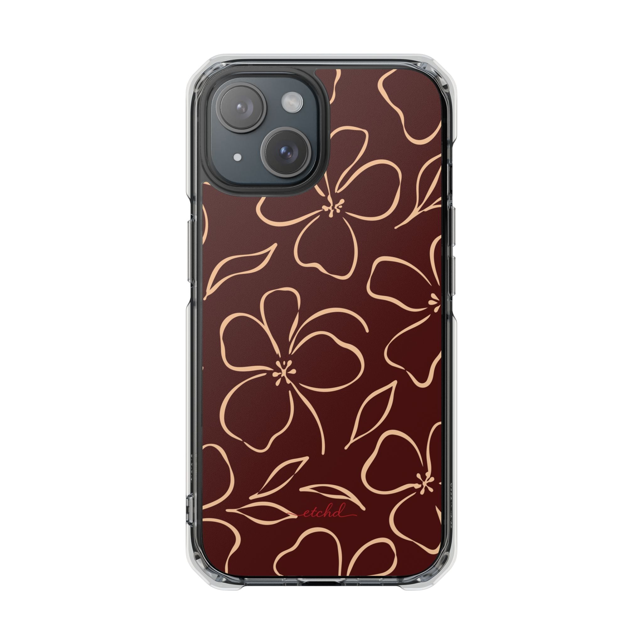 Cherry & Peach Floral Funda transparente magnética para móvil de etchd, vista 2