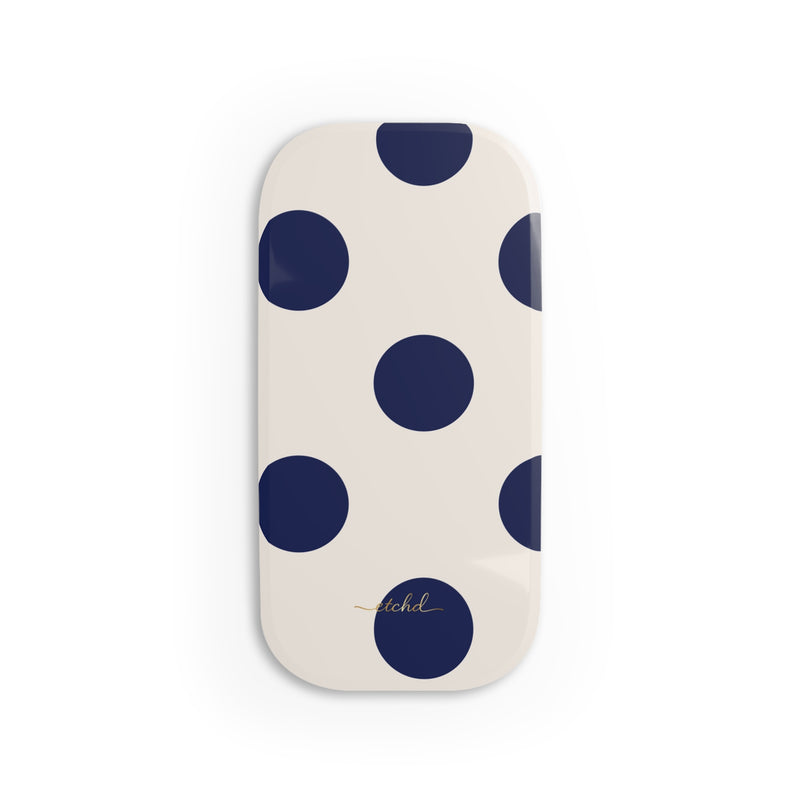 Navy & Cream Polka Dot Click-On Phone Grip-zoom-