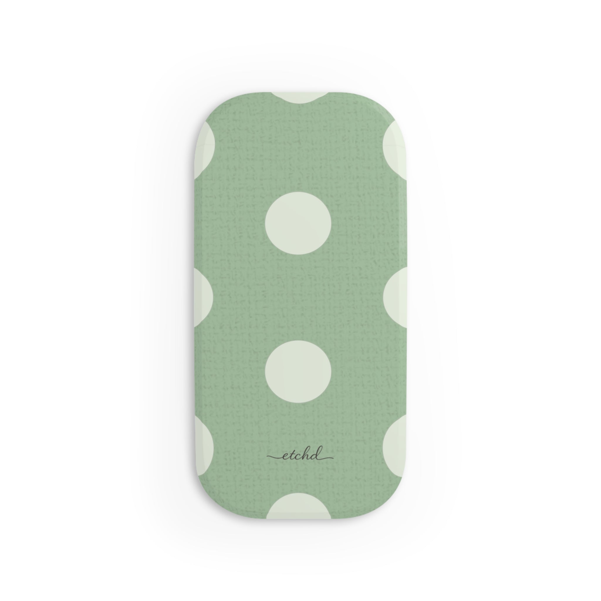 Cream & Sage Polka Dot Click-On Phone Grip by etchd, view 2