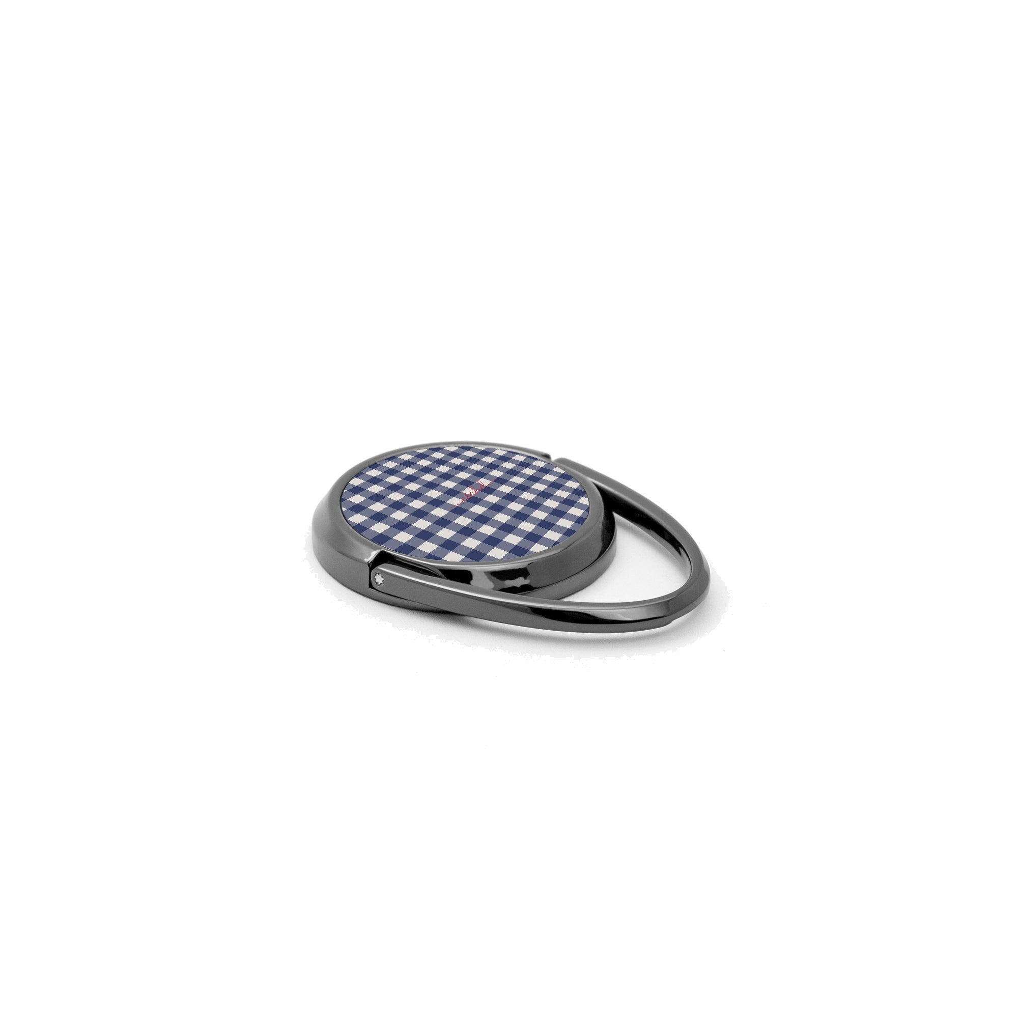 Navy & Cream Gingham Anello supporto per telefono di etchd, vista 2