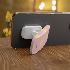 Butter And Pink Polka Dot Click-On Phone Grip by etchd, view 4