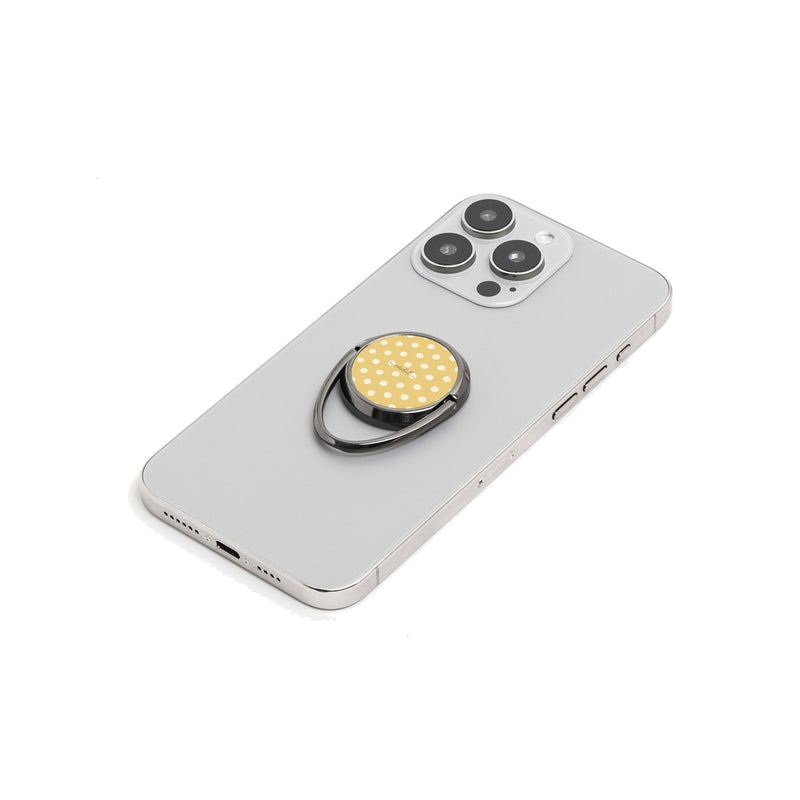 Cream & Butter Polka Dot Phone Ring Holder-zoom-