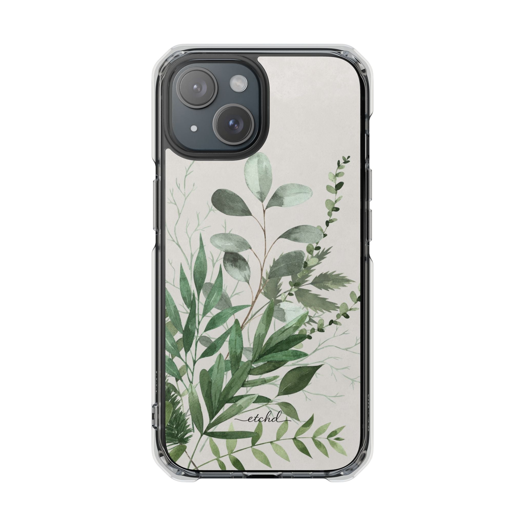 Botanical Leaf Clear Magnetic Phone Case by etchd, view 2