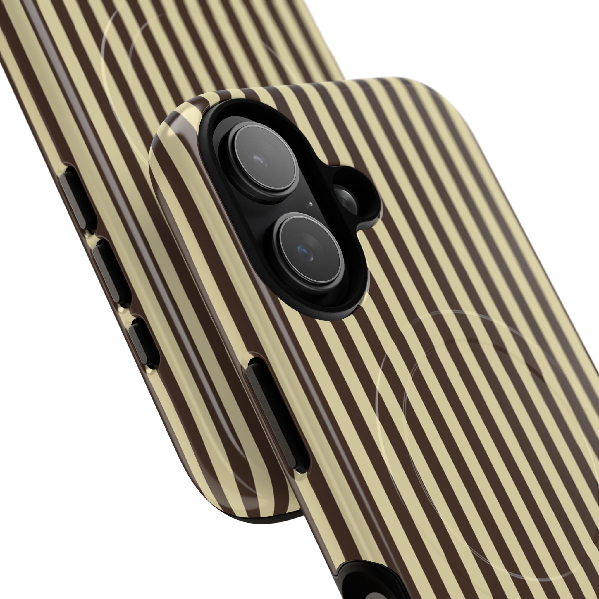Butter & Brown Striped Magnetic Phone Case by etchd, view 87