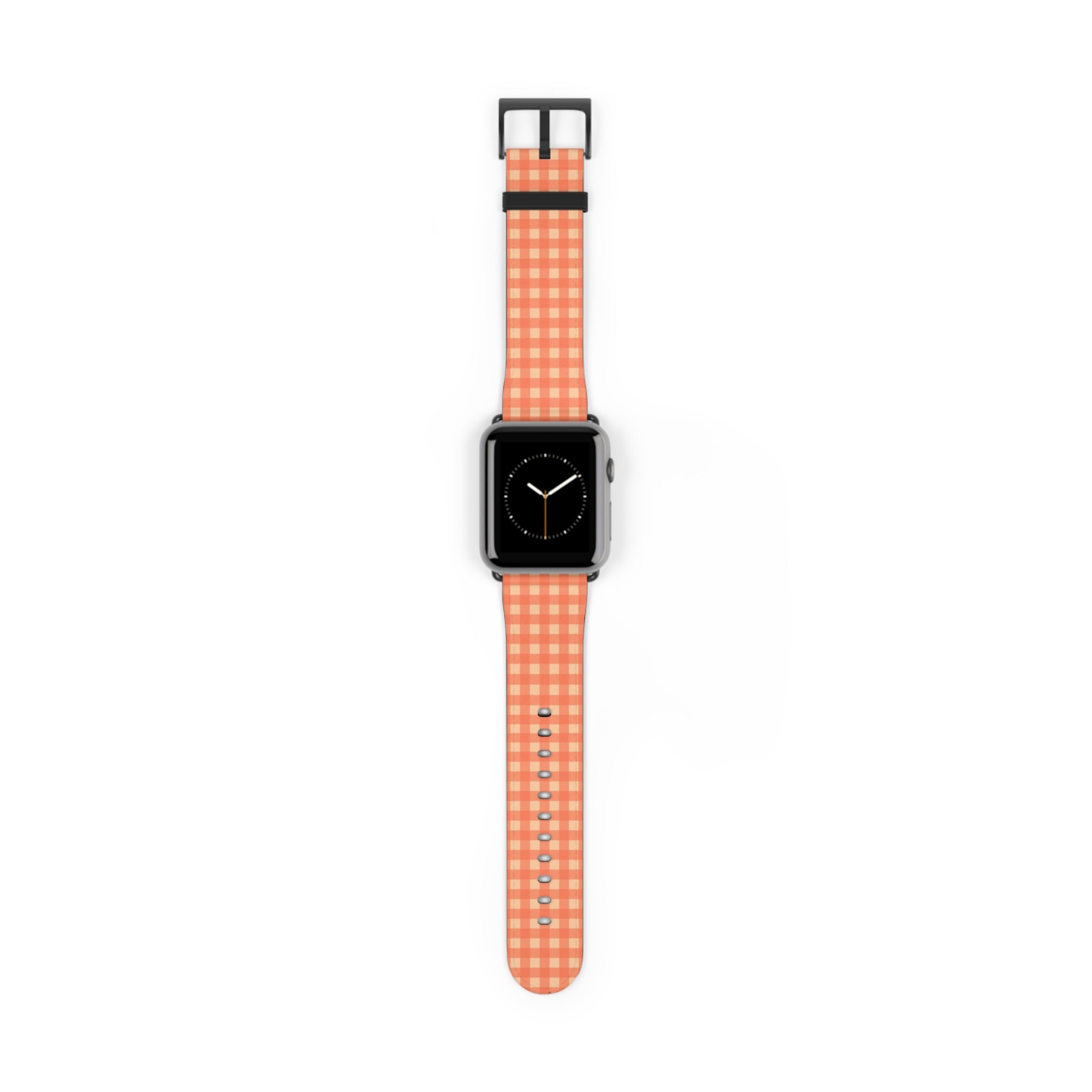 Coral & Peach Gingham Smartwatch Strap by etchd, view 2