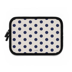 Navy & Cream Polka Dot Laptop Sleeve by etchd, view 2