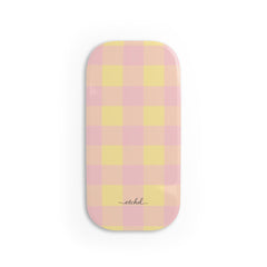 Butter & Pink Gingham Anello clip per telefono di etchd