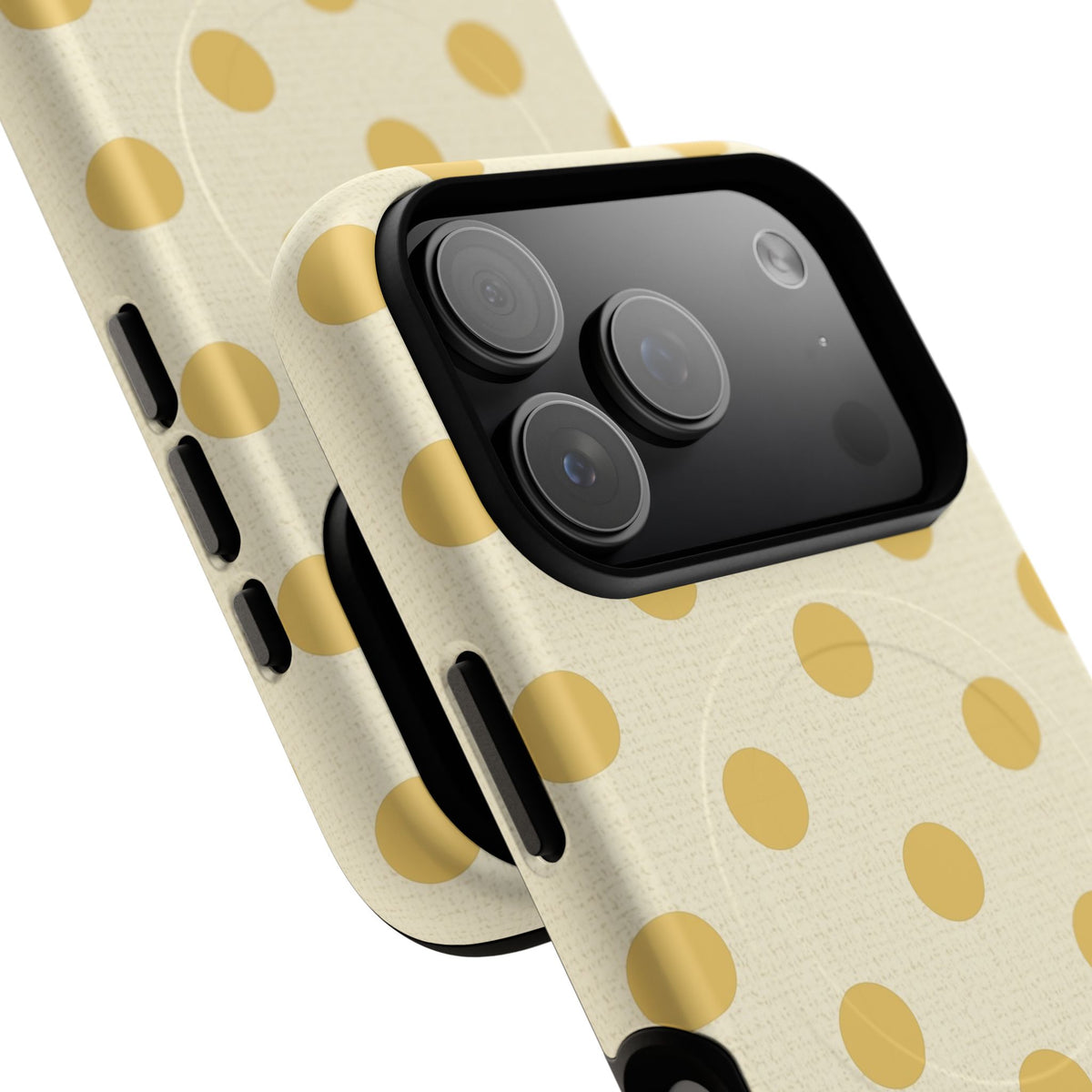 Butter & Cream Polka Dot Magnetic Phone Case by etchd, view 100
