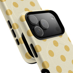 Butter & Cream Polka Dot Magnetic Phone Case by etchd, view 100