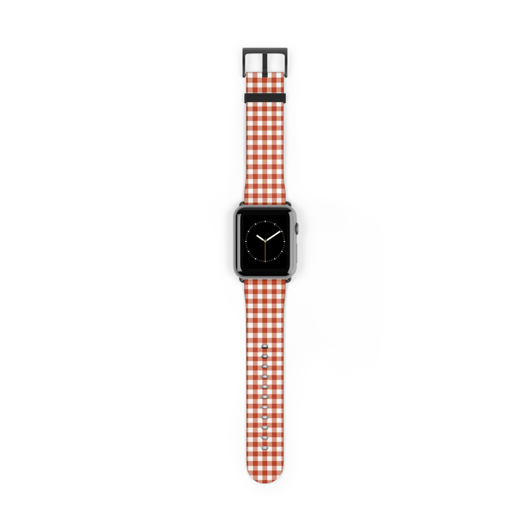 Terracotta Gingham Smartwatch Strap by etchd, view 2