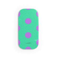 Lilac And Hypermint Polka Dot Click-On Phone Grip by etchd
