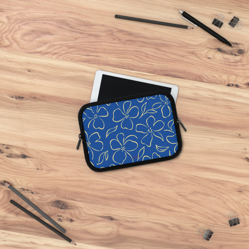 Cobalt & Butter Floral Laptop Sleeve by etchd, view 14