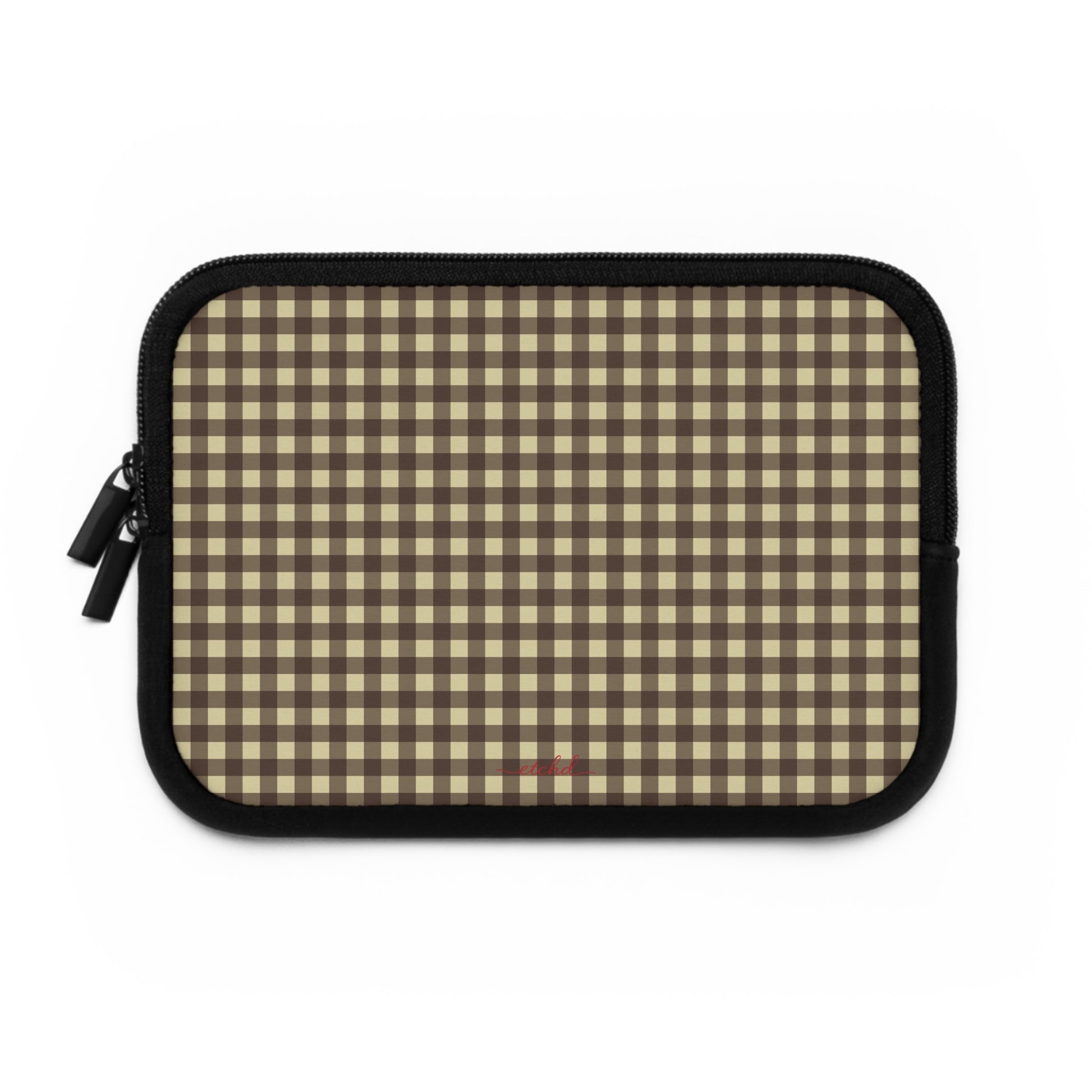 Butter & Brown Gingham Laptop Sleeve by etchd, view 2