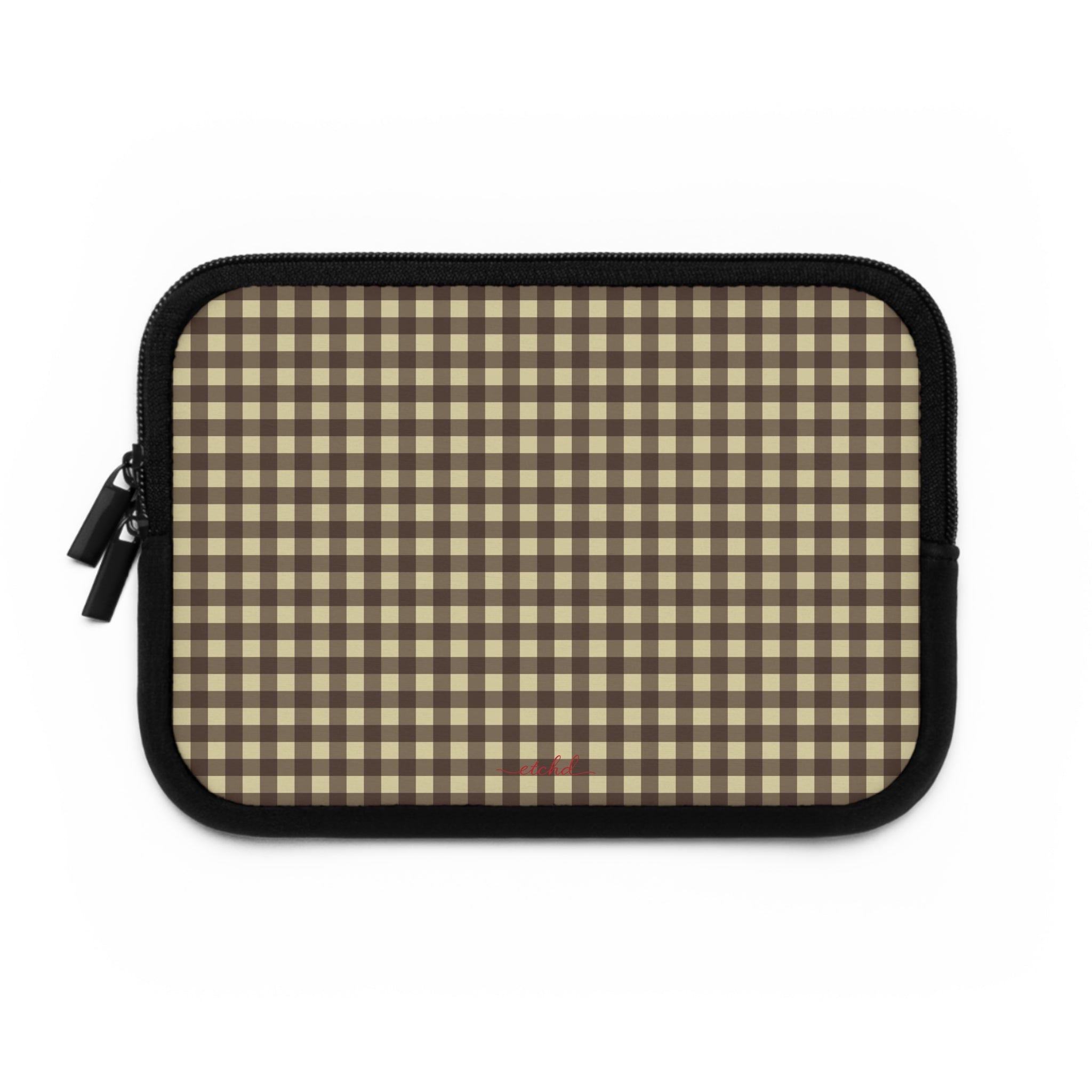 Butter & Brown Gingham Laptop Sleeve by etchd, view 2