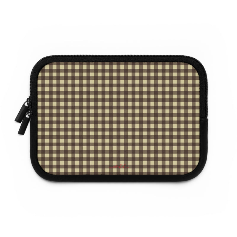 Butter & Brown Gingham Laptop Sleeve by etchd, view 2