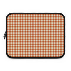 Terracotta Gingham Laptop Sleeve by etchd