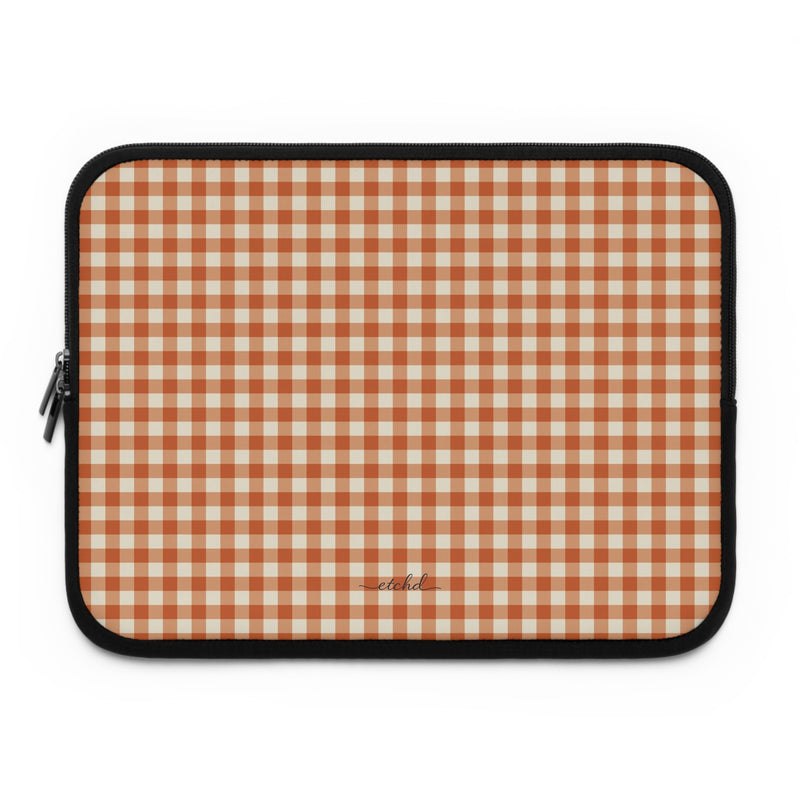 Terracotta Gingham Laptop Sleeve-zoom-