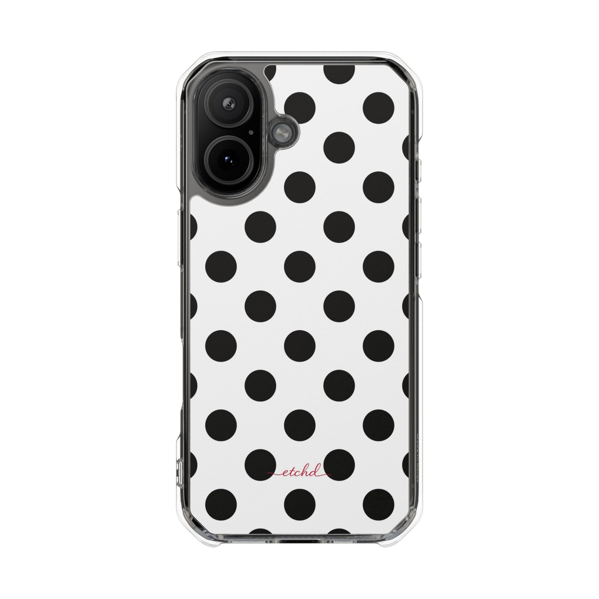 Black & White Polka Dot Clear Magnetic Phone Case by etchd, view 13