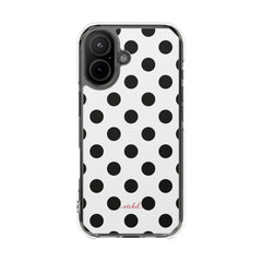 Black & White Polka Dot Clear Magnetic Phone Case by etchd, view 13