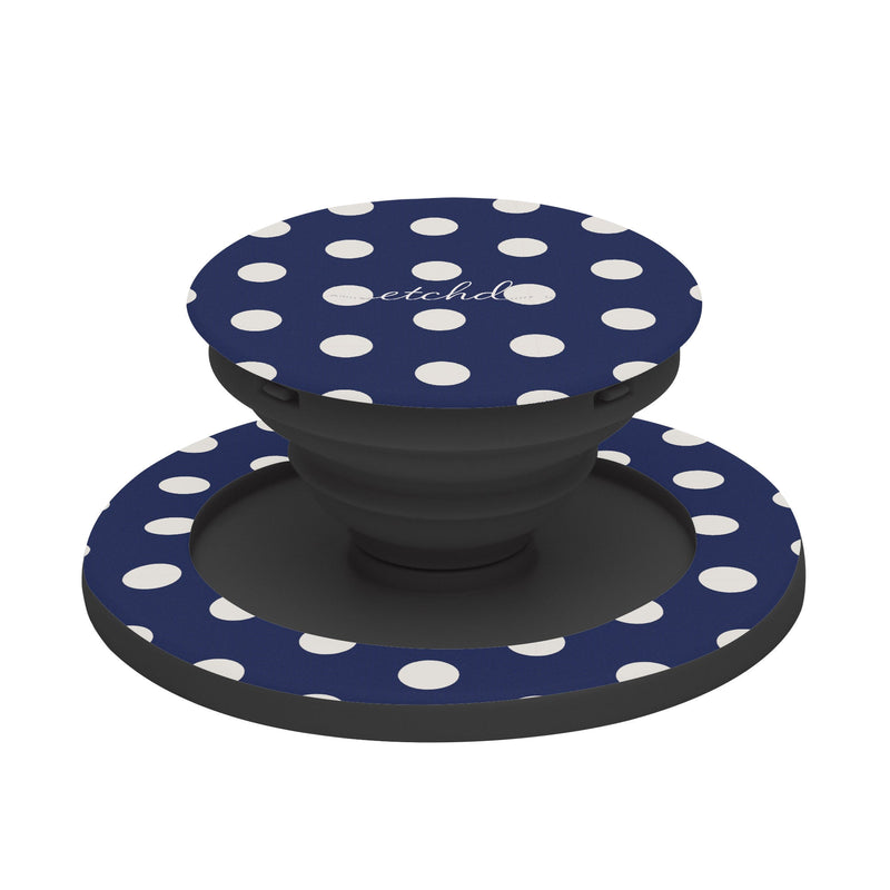 Cream & Navy Polka Dot Phone Grip And Stand-zoom-