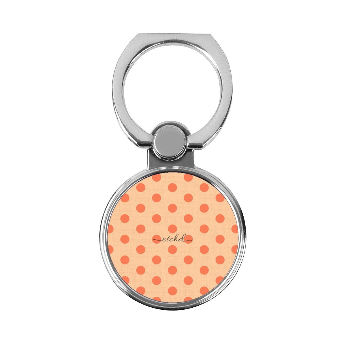 Coral & Peach Polka Dot Classic Ring Holder by etchd