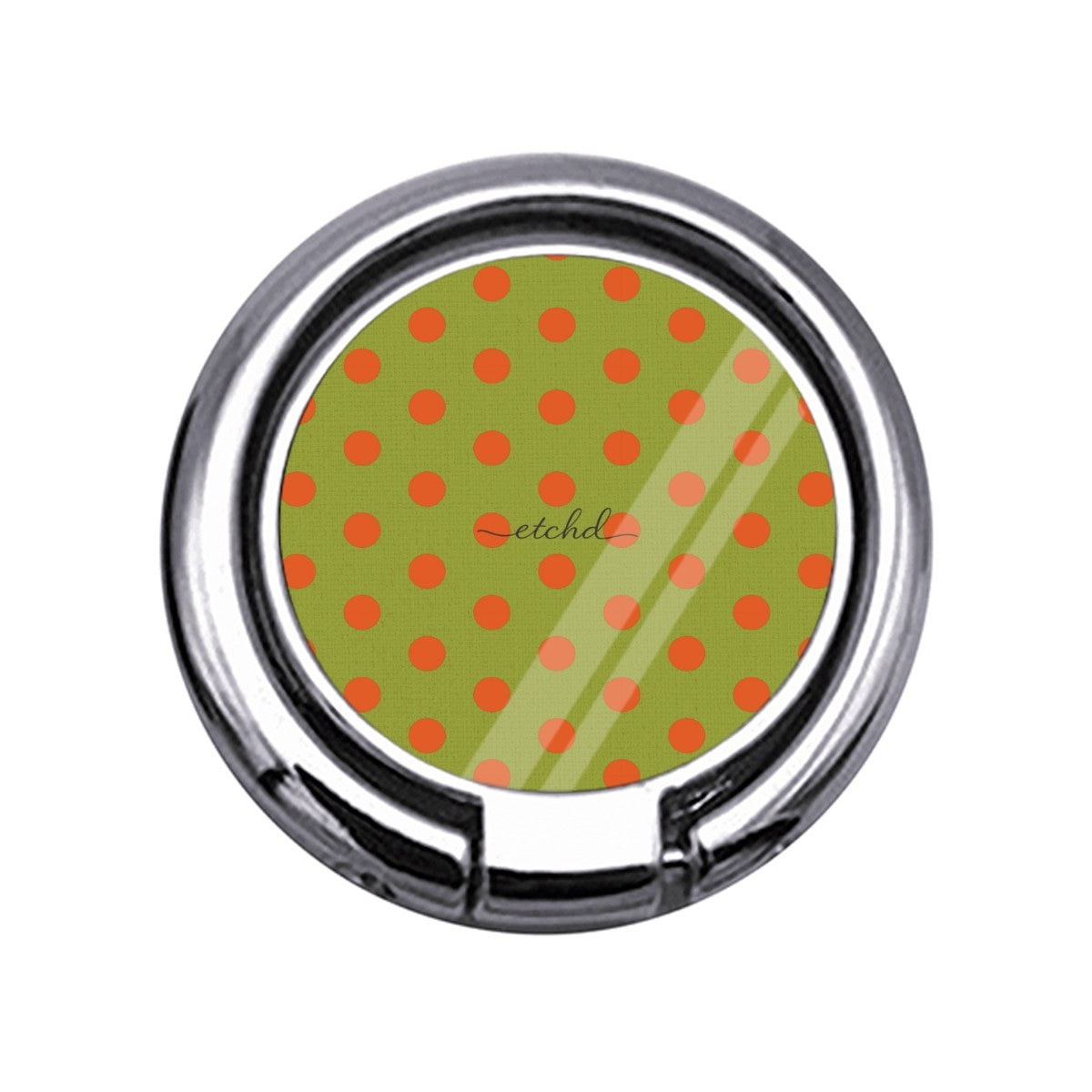 Persimmon & Wasabi Polka Dot Slim Ring Holder by etchd