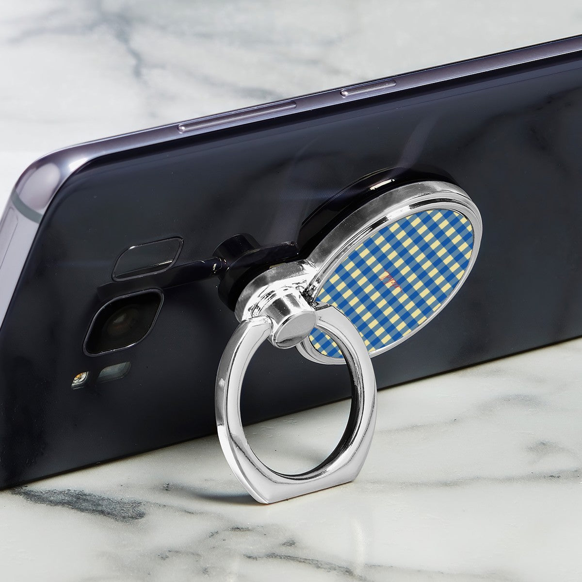 Butter & Cobalt Gingham Classic Ring Holder by etchd, view 2