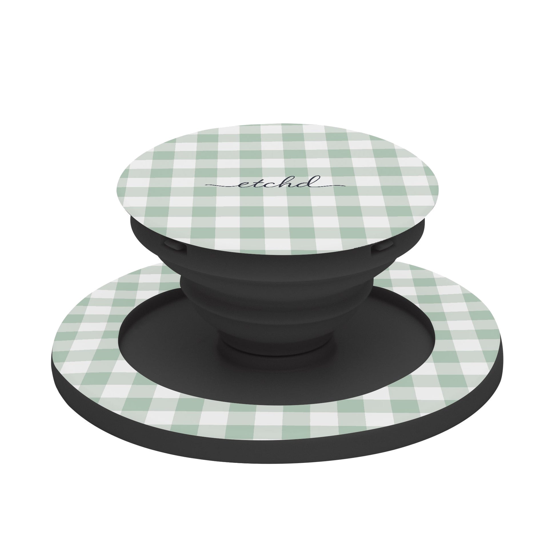 Sage Gingham Phone Grip And Stand by etchd, view 6