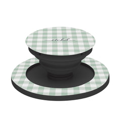 Sage Gingham Phone Grip And Stand by etchd, view 6