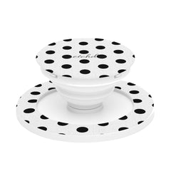 Black & White Polka Dot Phone Grip And Stand by etchd